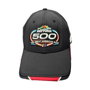 Daytona 500 THE GAME  Hat Black Red Embroidered Logo‎ Adjustable Cap OSFM